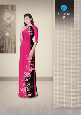 Vải áo dài hoa chạy dọc-DT 4005