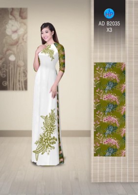 Vải áo dài hoa văn trên dưới-DT 4006