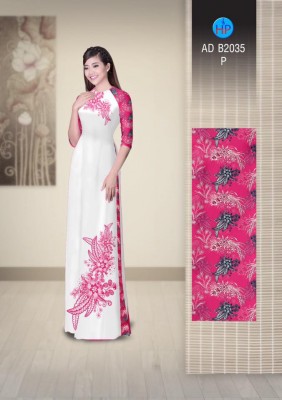 Vải áo dài hoa văn trên dưới-DT 4006