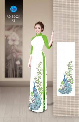 Vải áo dài chim công-DT 4016