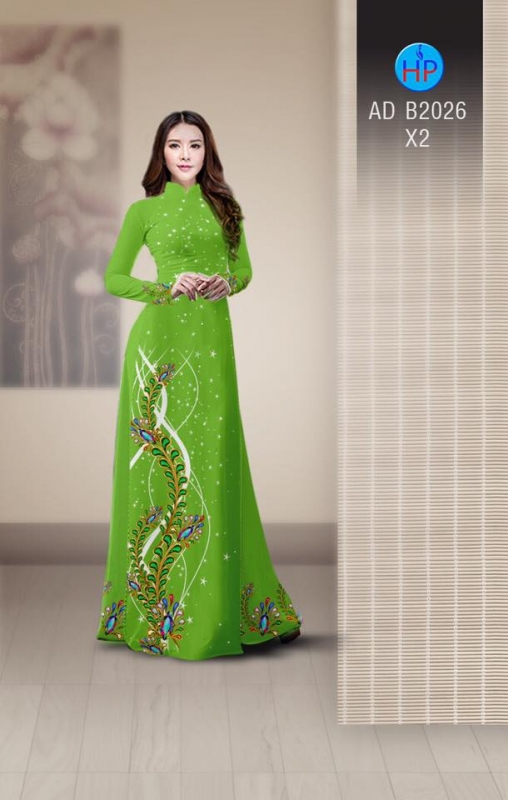 Vải áo dài hoa chạy dọc