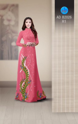 Vải áo dài hoa chạy dọc-DT 4017