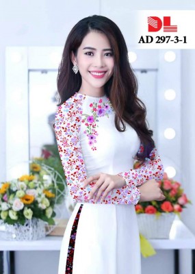 Vải áo dài hoa nhí-DT 4030