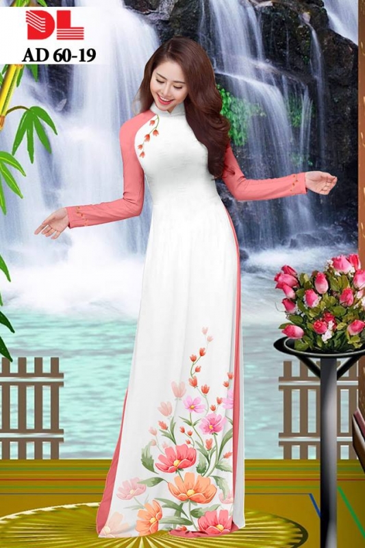 Vải áo dài hoa tà dưới