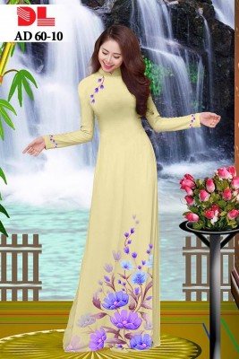 Vải áo dài hoa tà dưới-DT 4060