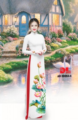 Vải áo dài hoa sen-DT 4064