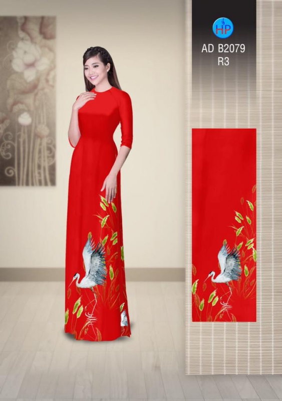 Vải áo dài chim cò