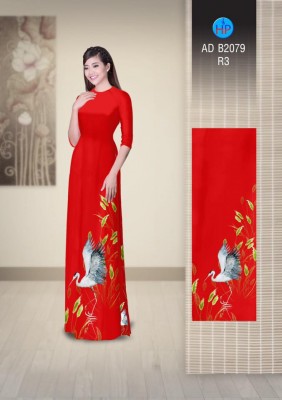 Vải áo dài chim cò-DT 4065