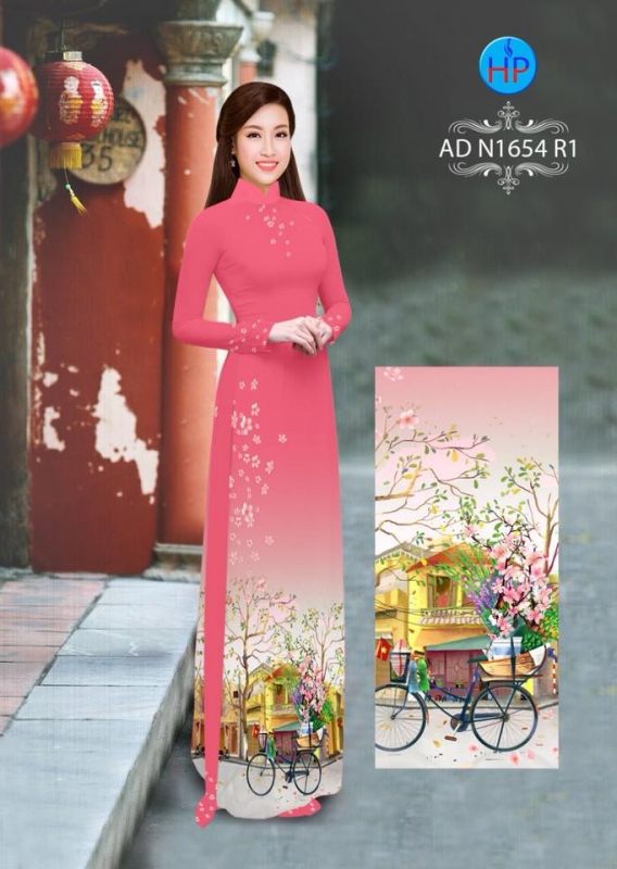 Vải áo dài hình xe đạp