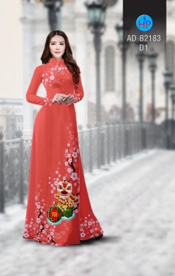 Vải áo dài tết lân và dưa hấu-DT 4132