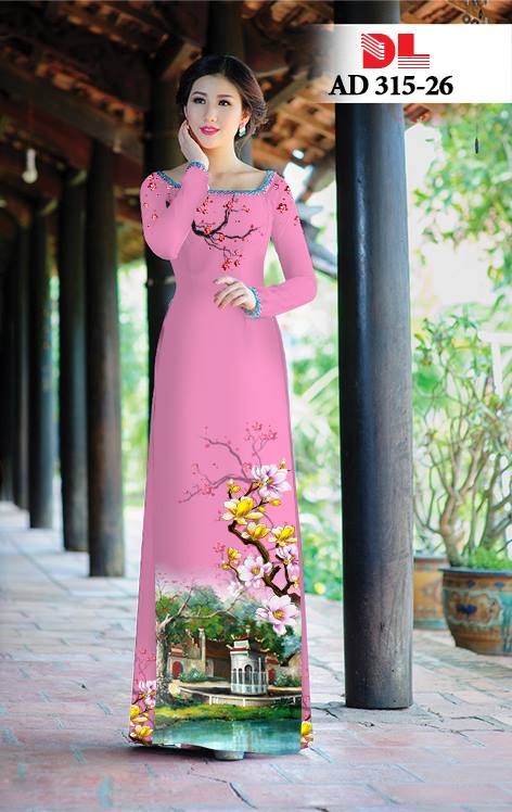 Vải áo dài hoa Đào