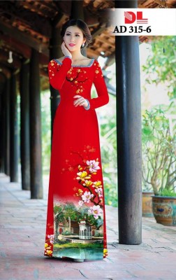 Vải áo dài hoa Đào-DT 4183