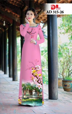 Vải áo dài hoa Đào-DT 4183