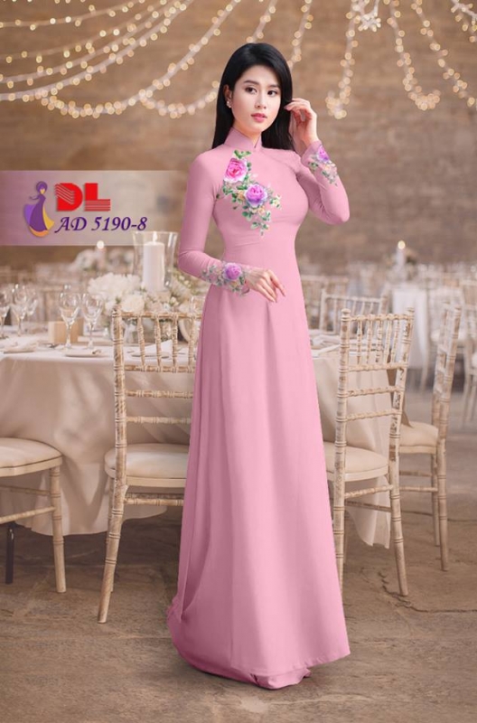 Vải áo dài hoa Hồng