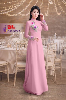 Vải áo dài hoa Hồng-DT 4184