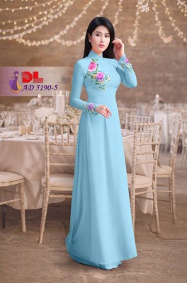 Vải áo dài hoa Hồng-DT 4184