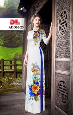 Vải áo dài hoa hồng 3D-DT 4241