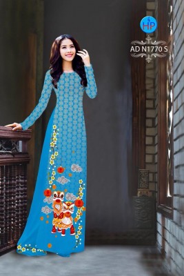 Vải áo dài hình múa Lân-DT 4260