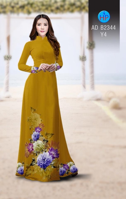 Vải áo dài hoa Cúc