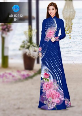 Vải áo dài hoa và chấm bi-DT 4268