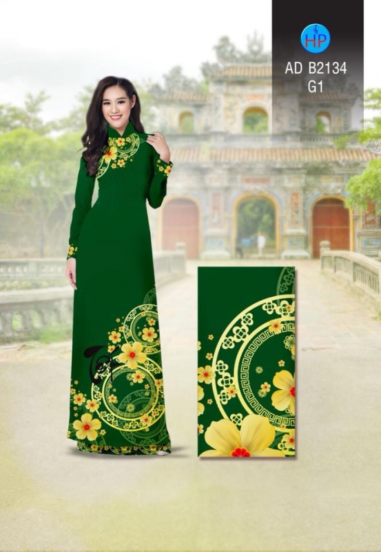 Vải áo dài hoa văn tết