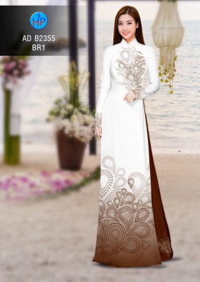 Vải áo dài hoa văn trên dưới-DT 4324