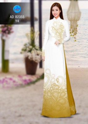 Vải áo dài hoa văn trên dưới-DT 4324