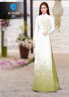 Vải áo dài hoa văn trên dưới-DT 4324