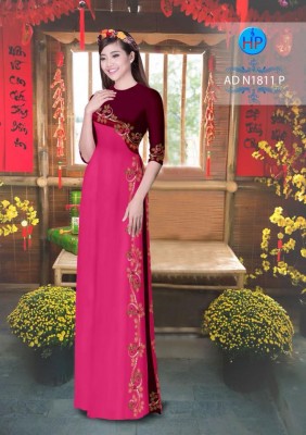 Vải áo dài hoa chạy dọc-DT 4334