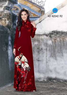 Vải áo dài chim Hạc-DT 4447