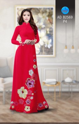 Vải áo dài hoa Râm Bụt-DT 4457
