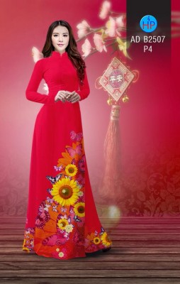 Vải áo dài hoa Hướng Dương-DT 4488