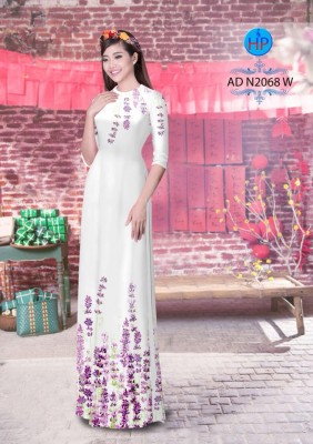 Vải áo dài hoa cành-DT 4595