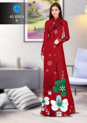 Vải áo dài hoa trên dưới-DT 4621