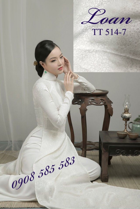 Vải áo dài lụa Tơ Tằm trắng