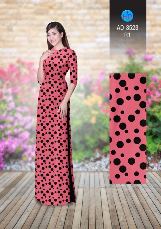 Vải áo dài chấm bi