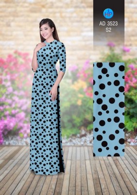 Vải áo dài chấm bi-DT 4733