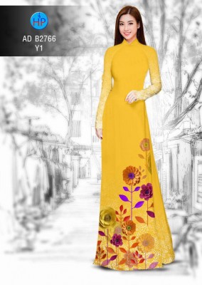 Vải áo dài hoa cành-DT 4752