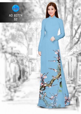 Vải áo dài cành Đào-DT 4777
