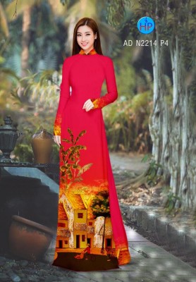 Vải áo dài phong cảnh-DT 4785