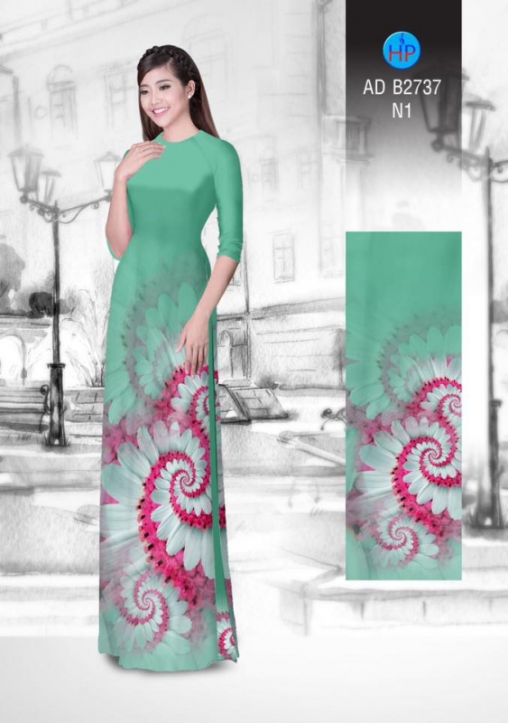 Vải áo dài hoa ảo 3D
