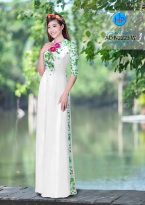 Vải áo dài hoa Hồng-DT 4840