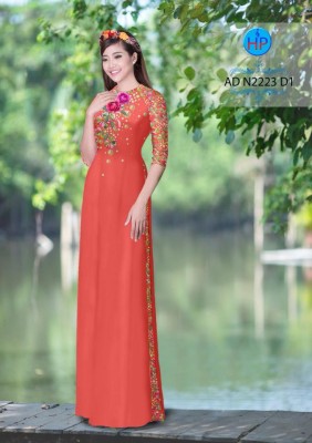 Vải áo dài hoa Hồng-DT 4840