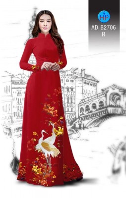 Vải áo dài chim Hạc-DT 4883