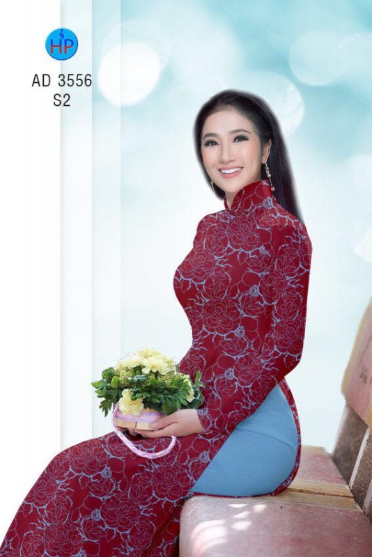Vải áo dài hoa toàn thân