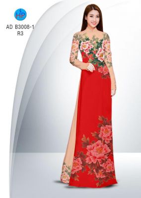 Vải áo dài hoa Mẫu Đơn-DT 5024