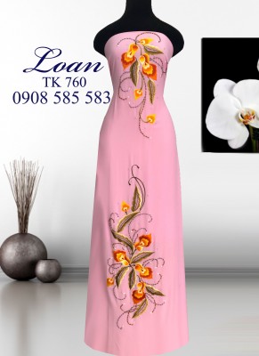 Vải áo dài kết hoa-ADK 5056