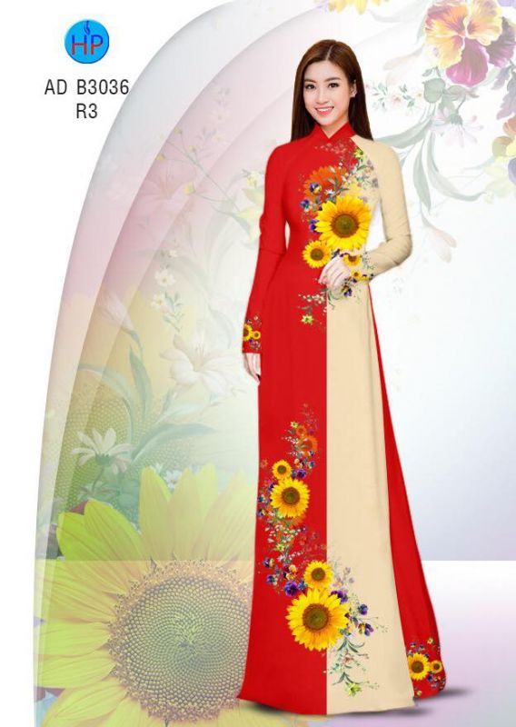Vải áo dài hoa hướng dương
