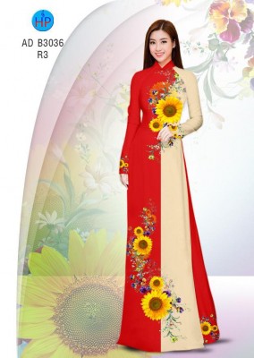 Vải áo dài hoa hướng dương-DT 5079