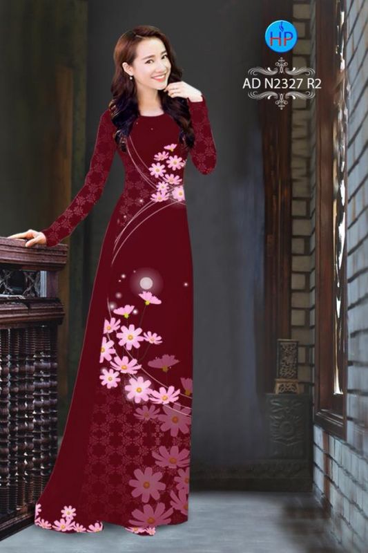 Vải áo dài hoa và trăng